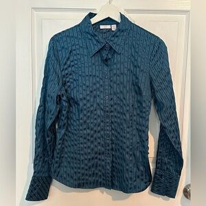 Apt. 9 Blue Metallic Button Down Shirt